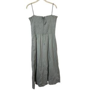 Edit By Nine Mint Teal Smocked Sleeveless MIDI Dress Sz M